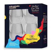 HappyGlass Tik Tucker Yoko Water/wijn Glass, onbreekbaar - set van 4
